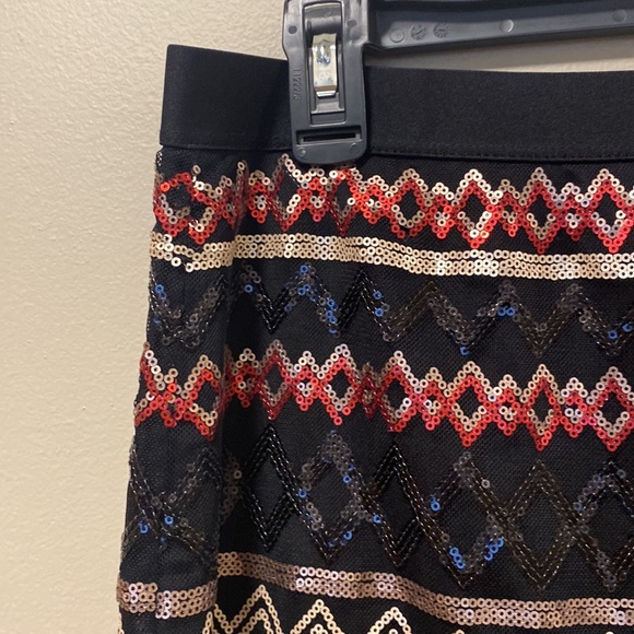 Chelsea & Violet Black Mini Skirt with Red Silver & Gold Sequin - Picture 2 of 8